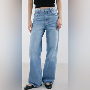 Mango Light Blue Wide-Leg Jeans